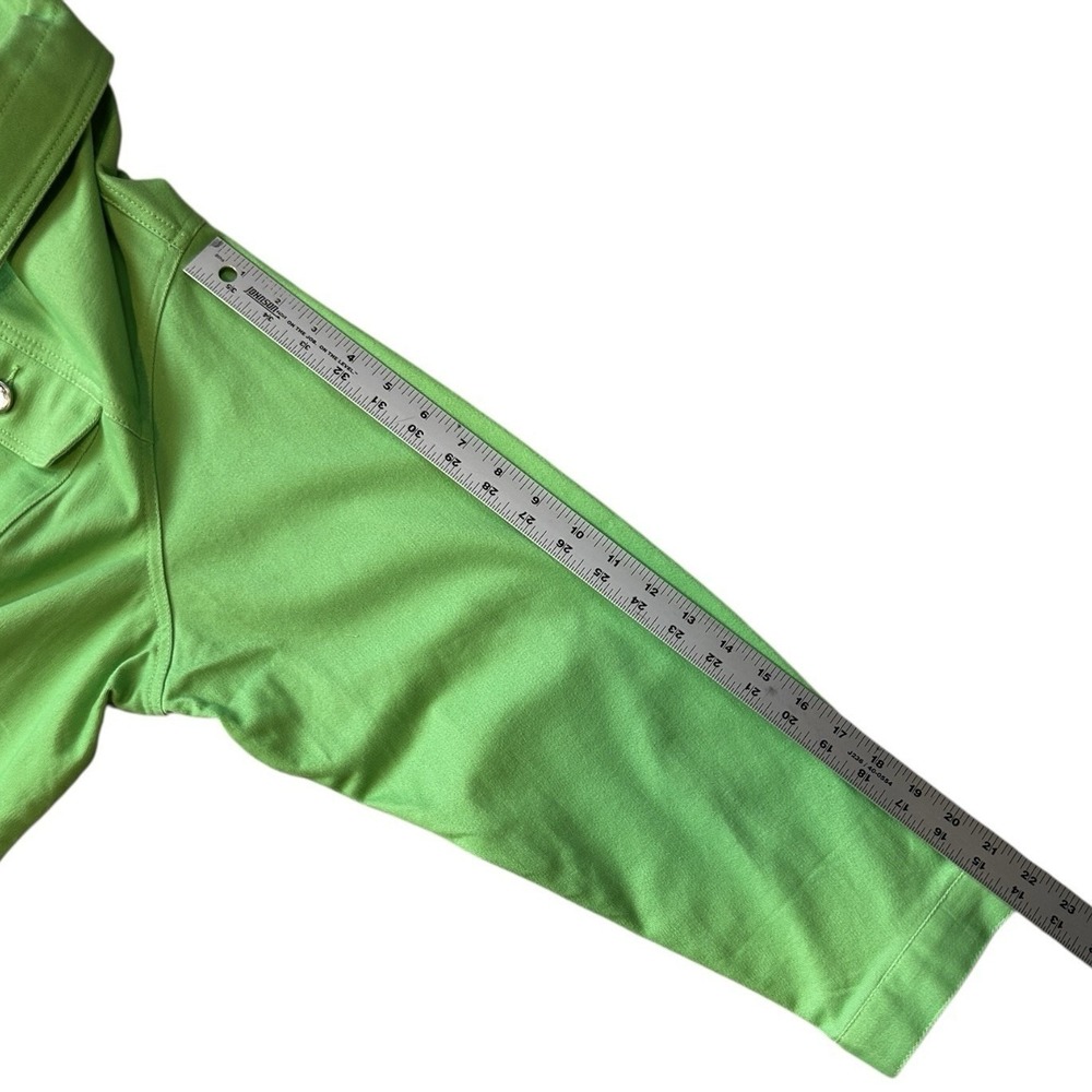QUACKER FACTORY Green Jacket sz 1X Grosgrain Ribbon Pink Whale Trim Resortwear - Picture 6 of 11